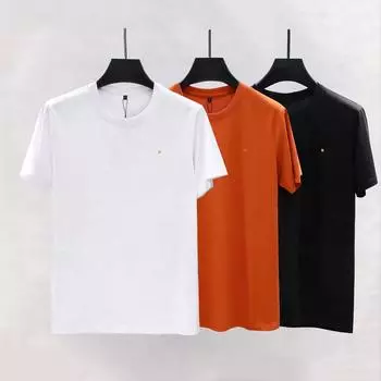 Весенне-летняя мужская одежда, лучшая мужская футболка из мягкого шелка с короткими рукавами и круглым вырезом M