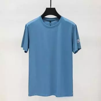 Весенне-летняя мужская одежда, мягкая шелковая молодежная мужская повседневная футболка с круглым вырезом и коротким рукавом M