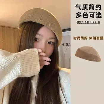 Весенне-летняя нишевая шляпа-форвард, хипстерская, милая, крутая, берет для девушек, жареная уличная однотонная шляпа художника M56-58cm хаки