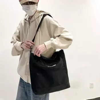Весенне-летняя новая большая вместительная корейская сумка на плечо для пар, модная брендовая мужская повседневная универсальная простая сумка через плечо, ручная сумка