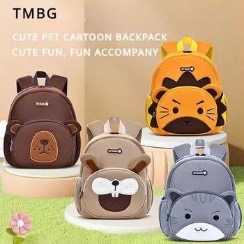 Весенне-летняя новая детская школьная сумка для детского сада для мальчиков 1-3-6 лет SBR из водонепроницаемого материала 3D мультяшная сумка-книга с котом милый мини-детский рюкзак S серый