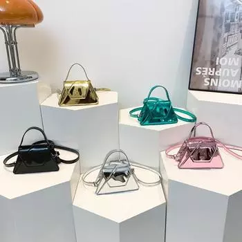 Весенне-летняя новая детская сумка, модная однотонная сумка через плечо для мальчиков и девочек, детская сумка через плечо из лаковой кожи Bright Face