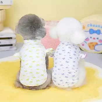 Весенне-летняя новая модная маленькая свежая одежда для домашних животных с летающими рукавами, одежда для собак, Тедди, применимая одежда для собак S фиолетовый