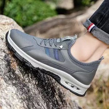 Весенне-летняя новая мужская повседневная обувь, дышащие легкие кроссовки с сетчатой поверхностью, модные универсальные прогулочные туфли, мужская обувь 39