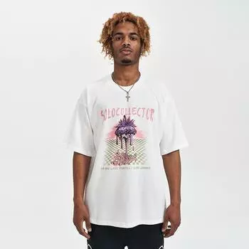 Весенне-летняя новая национальная модная футболка в стиле хип-хоп с круглым вырезом, одежда для пар, креативный забавный узор, свободный короткий рукав с буквенным принтом S белый