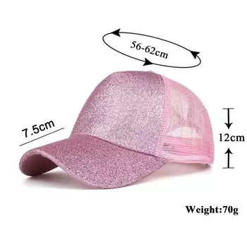 Весенне-летняя новая разноцветная ярко-розовая бейсболка с конским хвостом, сетчатая кепка с конским хвостом One Size синий