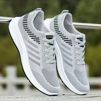 Весенне-летняя новая тканая мужская обувь, удобная повседневная обувь с дышащей сеткой, мужская спортивная обувь для бега на мягкой подошве 39
