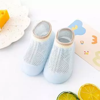 Весенне-летняя обувь для малышей Нескользящая детская сетчатая дышащая домашняя обувь с мягкой подошвой Детские носки Обувь 6-12 Months