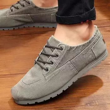 Весенне-летняя обувь из тонкой ткани, дышащая мужская обувь, повседневная парусиновая обувь на шнуровке с плоской подошвой, удобная мужская обувь для молодежи 44