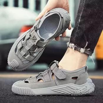 Весенне-летняя обувь, повседневные дышащие сандалии, удобная мужская обувь 39-44 39 бежевый