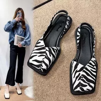 Весенне-летняя обувь. Туфли больших размеров на низком каблуке с квадратным носком для женщин. 35 бежевый