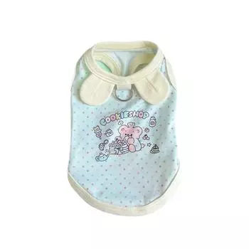 Весенне-летняя одежда для кошек и собак: Тонкий Милый Мультяшный Принт Стильный Макаронных Цветов Холтер Бишон и Померанский Маленький Короткий Стиль XS