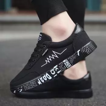 Весенне-летняя парусиновая обувь, мужские кроссовки, черные туфли, мужская повседневная обувь, мужская модная обувь 39 чёрный/серый