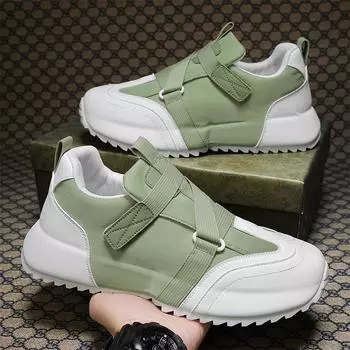 Весенне-летняя повседневная модная индивидуальная простая обувь для пап на толстой подошве, спортивная обувь 44 чёрный