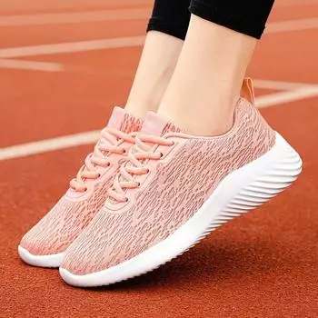 Весенне-летняя повседневная обувь Fly Woven, дышащая спортивная обувь для путешествий, кроссовки больших размеров 35 розовый