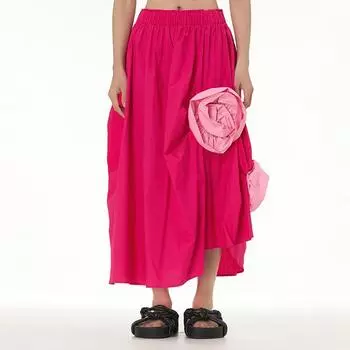 Весенне-летняя повседневная свободная длинная женская юбка с высокой талией One size чёрный