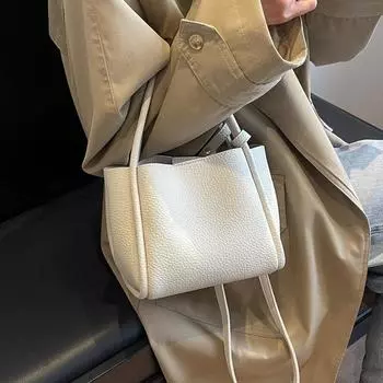 Весенне-летняя ретро-сумка-корзина для овощей для женщин, новинка 2024 года, модная универсальная сумка через плечо, ручная сумка-ведро