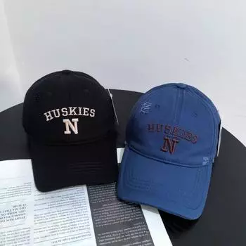 Весенне-летняя широколицевая маленькая солнцезащитная кепка, модная новая модная брендовая бейсболка с вышитой буквой N M56-58cm белый