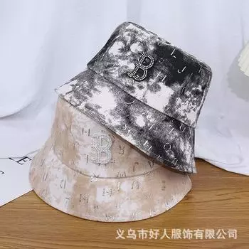 Весенне-летняя шляпа рыбака со стразами и алфавитом, детская мода, повседневная, универсальная, для путешествий на открытом воздухе, для затемнения и демонстрации, шляпа для умывания M56-58cm
