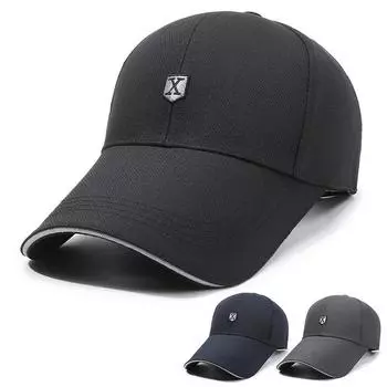 Весенне-летняя шляпа с длинными полями, мужская бейсбольная кепка с вышивкой, солнцезащитная кепка, кепка для рыбалки на открытом воздухе серый
