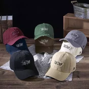 Весенне-летняя удобная вышивка букв из стираного хлопка с мягким верхом в стиле ретро уличная универсальная солнцезащитная шляпа с утиным язычком для мужчин и женщин чёрный