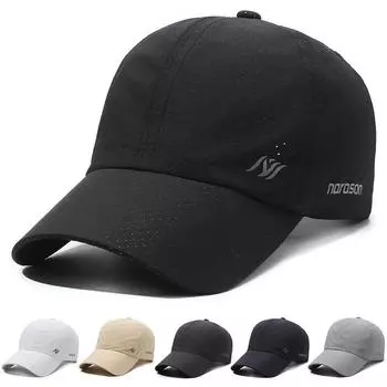 Весенне-летняя уличная быстросохнущая солнцезащитная кепка, тонкая мужская бейсболка, дышащая солнцезащитная кепка чёрный