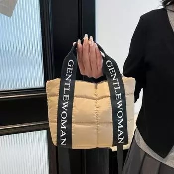 Весенне-летняя вместительная рабочая сумка-мессенджер для женщин 2025 года, новая переносная сумка для одежды из хлопка с буквенным принтом чёрный