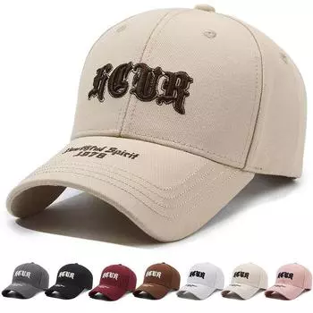Весенне-летняя вышитая бейсболка, мужская кепка с буквами, женская уличная солнцезащитная кепка серый