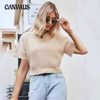 Весенне-летняя женская футболка с круглым вырезом, однотонная, свободная повседневная футболка большого размера S хаки