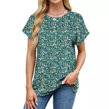 Весенне-летняя женская футболка с круглым вырезом и коротким рукавом S