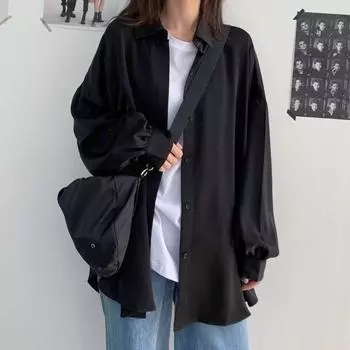 Весенне-летняя женская рубашка большого размера, элегантные блузки для женщин, рубашка с рукавами-фонариками, пальто средней длины, женская туника XL белый