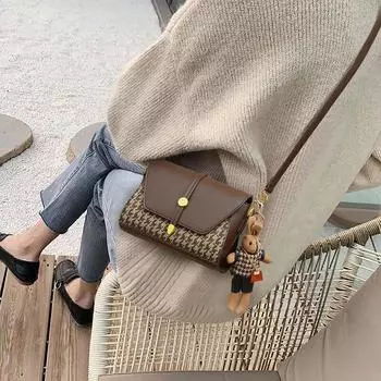 Весенне-летняя женская сумка через плечо из кожи Senior Sense Thousand Bird Lattice Маленькая квадратная сумка Маленькая сумка