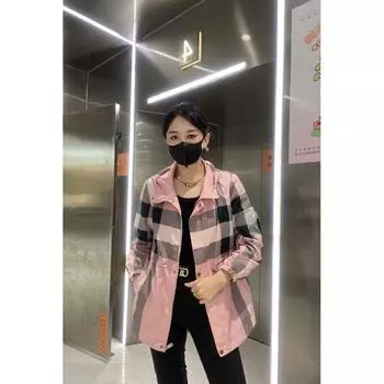 Весенне-осеннее худи, стройнящее, модное, повседневное, средней длины, длинное пальто Pink L