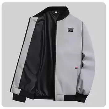 Весенне-осеннее мужское пальто, повседневная бейсбольная одежда, тонкие топы, подростковая трендовая куртка больших размеров XXXXL чёрный