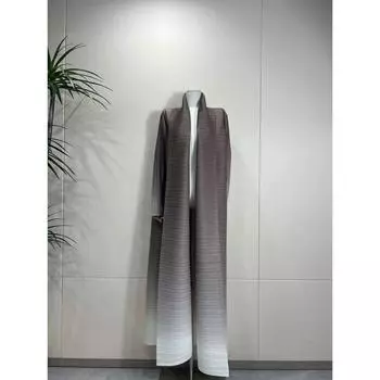 Весенне-осеннее платье с длинным рукавом, свободного кроя, Саньчжай, со старшей плиссировкой, градиентного цвета, плащ-накидка, верхняя одежда, стройнящее, старшее, новое платье Figure 88 All yards(Recommended height 165-180cm)