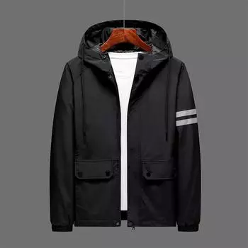 Весенне-осеннее свободное пальто, мужская повседневная спортивная тонкая куртка с капюшоном XL синий