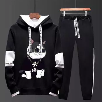 Весенне-осеннее свободное пальто с капюшоном, студенческая спортивная одежда, повседневный костюм XL белый