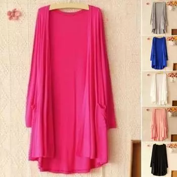 Весенне-осеннее женское пальто, свободное, средней длины, однотонное, с длинными рукавами, тонкое, с карманами, с открытой строчкой темно-серого