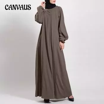 Весенне-осеннее женское платье больших размеров, темпераментные однотонные платья, свободные длинные платья S зелёный