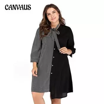 Весенне-осеннее женское платье большого размера, нерегулярное платье, тонкое платье XL чёрный