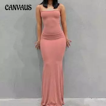 Весенне-осеннее женское платье с бретелькой на бретельках Advanced Sense of Pure Desire Ветер-пакет Хип-платье Супер сексуальные тонкие трикотажные длинные платья «рыбий хвост» S серый