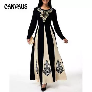 Весенне-осеннее женское платье с круглым вырезом и длинным рукавом S темно-синий