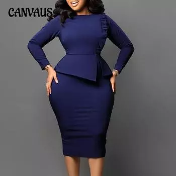 Весенне-осеннее женское платье, темперамент, тонкая юбка-карандаш, модная упаковка, бедра, платья большого размера S белый