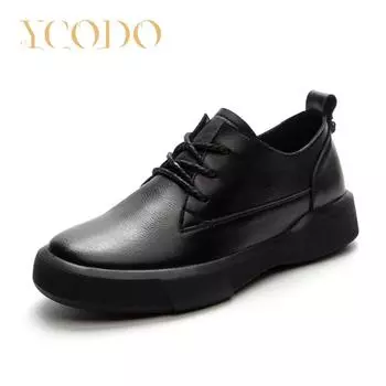 Весенне-осенние большие кожаные студенческие туфли на плоской подошве, лоферы для девочек 43