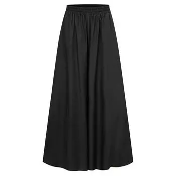 Весенне-осенние брюки с полосками, женские однотонные широкие брюки полной длины, женские брюки размера плюс S чёрный