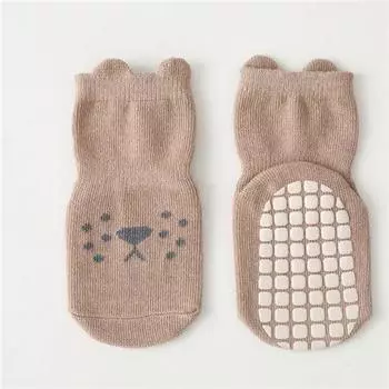 Весенне-осенние детские носки для мальчиков и девочек с резиновым хлопковым мультяшным полом противоскользящие спортивные детские носки-следки для мальчиков 0-5 лет 0-1Years(S)