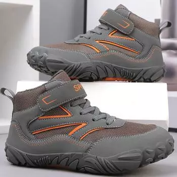 Весенне-осенние детские сапоги с высоким берцем; Спортивная обувь на открытом воздухе; Спортивная обувь; Ботинки для девочек; Сапоги для мальчиков; 28 чёрный