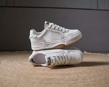 Весенне-осенние кожаные женские повседневные лоферы, удобные дышащие нескользящие модные кроссовки из сетчатой ткани 43 белый