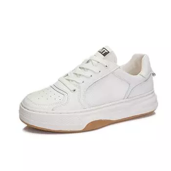 Весенне-осенние кожаные женские повседневные лоферы, удобные дышащие нескользящие модные кроссовки из сетчатой ткани 35 белый