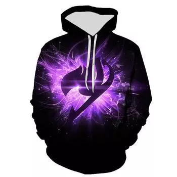 Весенне-осенние крутые мужские толстовки с 3D принтом Fairy Tail для мужчин и женщин, модные пуловеры с длинными рукавами, толстовки, повседневная одежда с капюшоном L